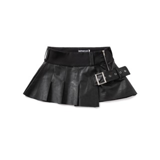 CHÂN VÁY XẾP LY DA ISME ZEN LEATHER MINI SKIRT