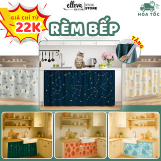 Rèm bếp 1 lớp, che bếp, che gác trọ nhiều kích thước ELLEVA