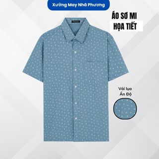 Áo sơ mi nam ngắn tay trung niên vải lụa Ấn Độ co giãn mềm mịn Big Size 100kg form rộng ATK15