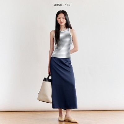 Chân váy MIDI cạp cạp thường, chất liệu satin lót lụa Mono Talk - MFOT26Y-B10001FT