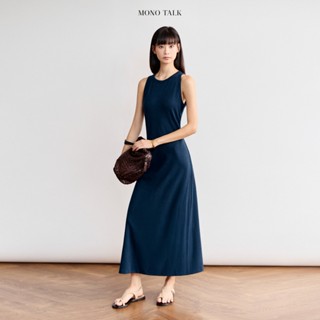  Váy midi không tay MONO TALK dáng fit body chất thun len ribbed co giãn MFOT25Y-O10002FT 
