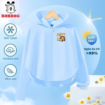 Áo chống nắng cho bé trai Bobdog, áo choàng chống nắng chất liệu vải lạnh thoáng mát, áo khoác  in hình oto cho bé