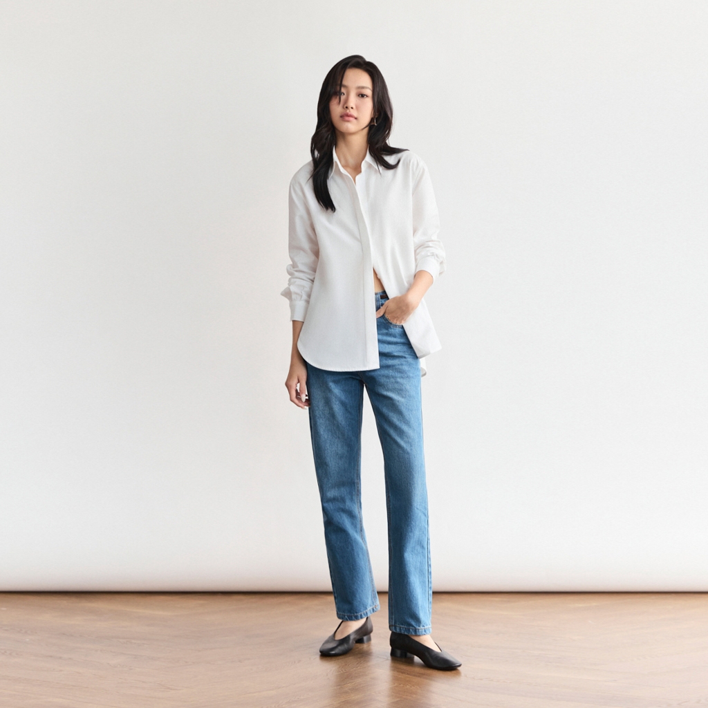 Áo sơ mi dáng Relax MONO TALK cổ đức, chất liệu poplin chống nhăn MFOT25Y-T10007FT | BigBuy360 - bigbuy360.vn