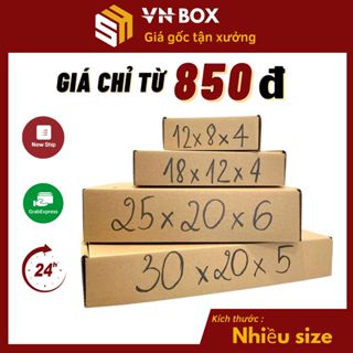 Combo 20 Hộp carton nắp gài pizza, hộp gói hàng đóng hàng quần áo phụ kiện mỹ phẩm nhiều size giá rẻ - VN BOX