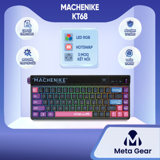   CHÍNH HÃNG  Bàn phím cơ Mechanike KT68 - Bàn phím Bluetooth Led RGB Màn hình LCD Thanh điều chỉnh 3 mode kết nối 