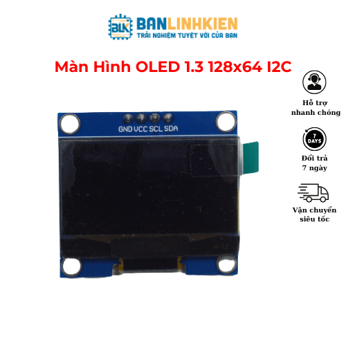 Màn Hình OLED 1.3 128x64 I2C Xanh OLED-13-I2C-B  Banlinhkien
