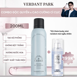 Xịt khô phồng tóc VERDANT PARK 200ml dầu gội khô kiềm dầu mùi hoa chuông xanh Bluebell & Cedar VDPK04