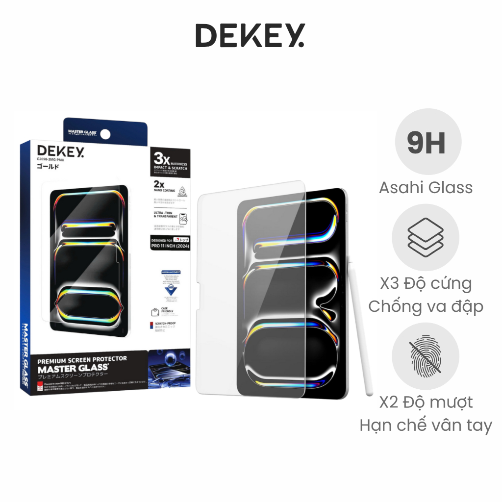 Kính Cường Lực DEKEY Master Glass 3D PREMIUM Nhật Bản Màn Hình Chống Ánh Sáng Xanh