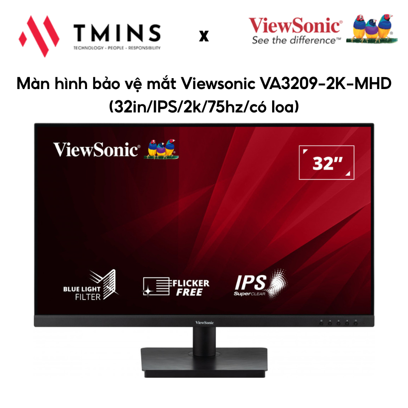 Màn hình bảo vệ mắt Viewsonic VA3209-2K-MHD( 32in/IPS/2k/75hz/có loa) - hàng chính hãng