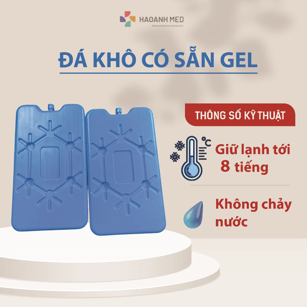 Đá Khô Có Gel Giữ Lạnh Tới 8 Tiếng Cho Quạt Điều Hòa Hơi Nước, Bảo Quản Thức Ăn (Loại Tốt Không Chảy Nước)-TBYT Hào Anh