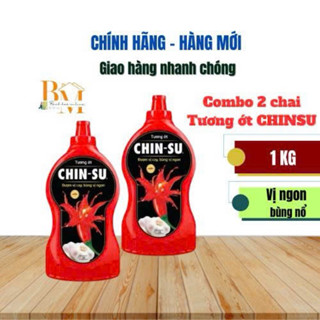 Combo 2 Chai Tương Ớt Chinsu Chai 1kg Đậm Vị Cay, Bùng Vị Ngon