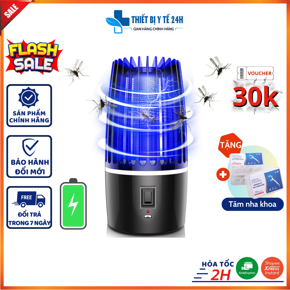 Đèn Bắt Muỗi Sạc Pin Thông Minh AK-M33 [ BẢO HÀNH 24 THÁNG ], đèn ngủ bắt muỗi sạc pin tiện dụng