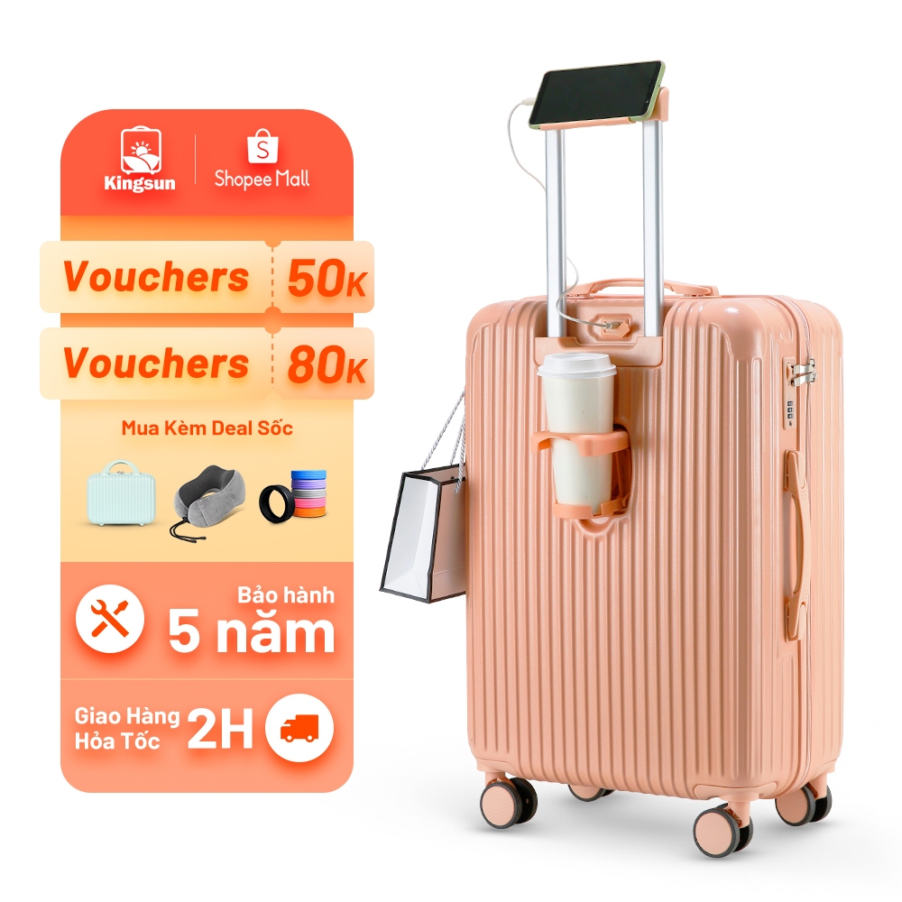 Vali Du Lịch Kingsun T08/T01 Size 20/24/28 Cao Cấp Thời Trang Chất Liệu Nhựa ABS ,BẢO HÀNH 5 NĂM