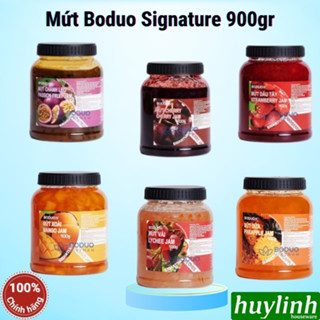 Signature 900gr - Mứt Boduo - Xoài - Chanh Leo - Đào hồng - Dâu Tây - Vải - Cherry - Nho Xanh - Thơm Dứa - Dâu Tây