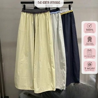 Quần thô Kaki Ống Rộng Nữ Vải Thô Dáng Dài phối cạp 2 màu Phong Cách Hàn Quốc Basic Ulzzang - Q31