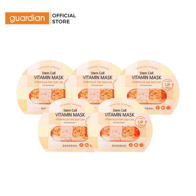 Combo 5 Mặt Nạ Dưỡng Sáng Da Làm Mờ Đốm Nâu Banobagi Stem Cell Vitamin Mask Whitening And Dark Spot Care 30Gr