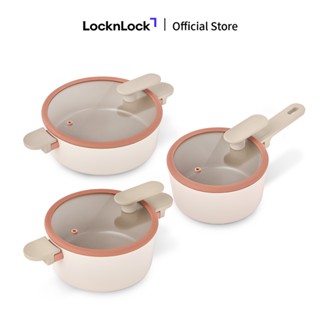 Bộ 3 Nồi/Chảo Chống Dính Suit Bric LocknLock pot dùng được bếp từ, bếp gas, bếp hồng ngoại và bếp điện