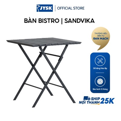 Bàn bistro | JYSK SANDVIKA | thép/nhựa PS | đen | R65xD65xC70cm