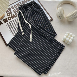 QUẦN DÀI NỮ ỐNG RỘNG DÁNG SUÔNG THỜI TRANG KẺ THU ĐÔNG vải thô mềm dày ( dưới 60kg)