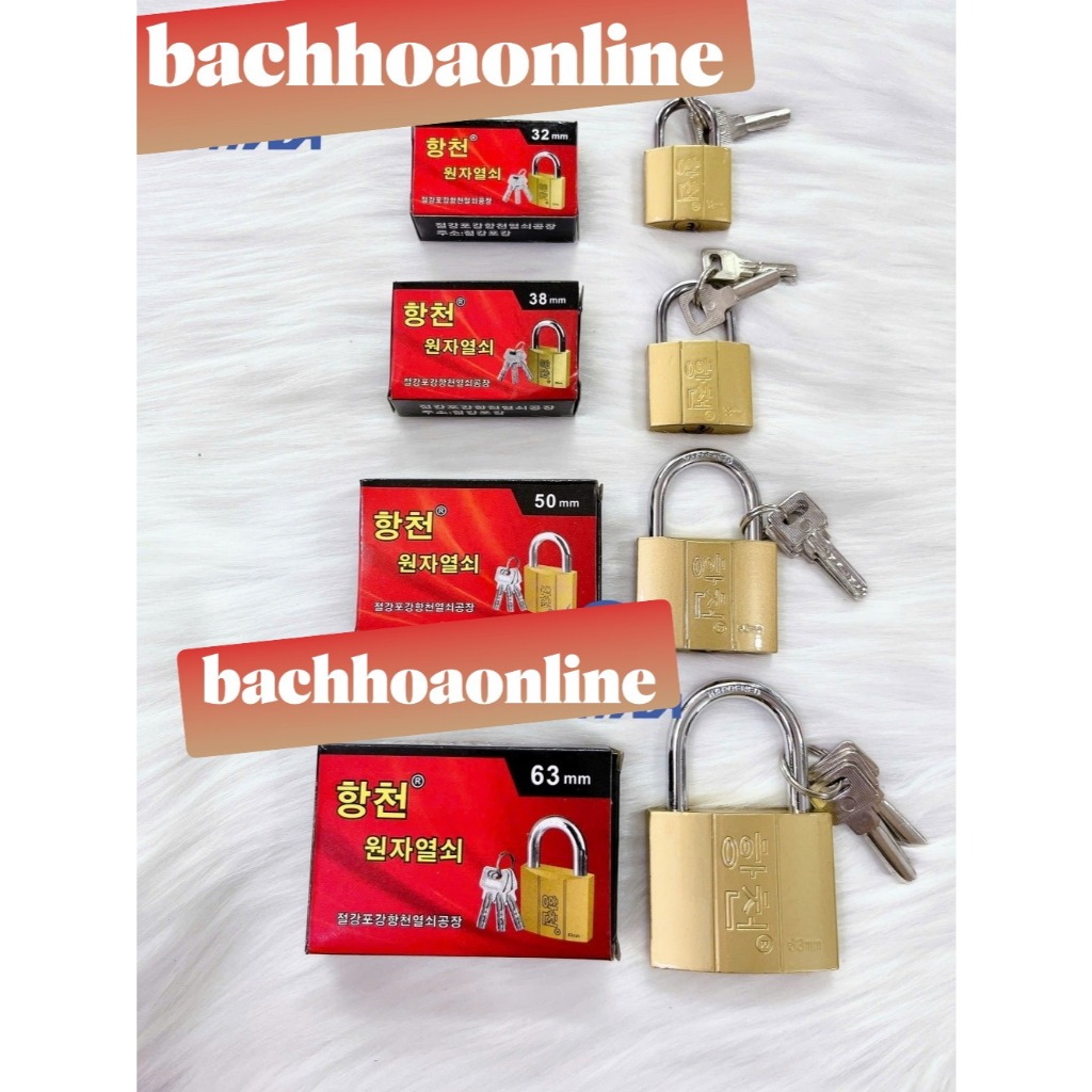 khóa tri vàng 32mm, 38mm, 50mm, 63mm