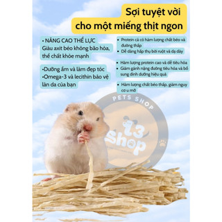 mực sợi sấy - cá sợi sấy -  món ngon cho hamster / sóc - T3 PETS SHOP