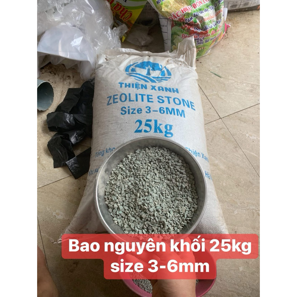 Đá xanh zeolite,giá thể trồng sen đá zeolite, đá xanh zeolite trải mặt sen đá size 2-4mm,3-6mm bao 2
