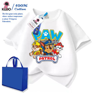 Bộ bé trai KUDO chất liệu cotton mềm mịn mát, Bộ quần áo bé trai in hình đội chó cứu hộ Paw Patrol size 10-40kg PAW008