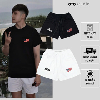 Quần Short Kaki Nam Nữ Aa Stu Thêu Lưng Chun Dây Dài Form Chuẩn Đẹp Full Tag Mạc Chuẩn Hottrend 2025 OTOSTUDIO