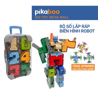 Bộ số biến hình cao cấp Pikaboo Đồ chơi số có thể ghép thành robot cỡ lớn chất liệu an toàn