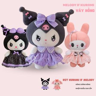 Gấu bông kuromi melody dễ thương, Thú nhồi bông melody kurumi hàng cao cấp làm quà tặng cho bé, bobesu