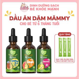 (Tách lẻ) Dầu ăn dặm Mămmy cá hồi/ hạt lanh/olive hữu cơ 30ml ống nhỏ tiện lợi cho bé từ 6 tháng