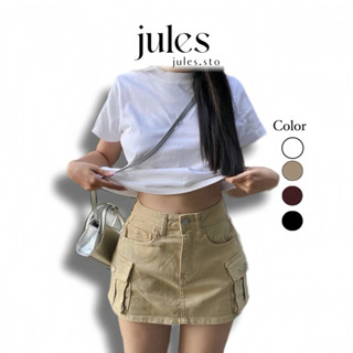 Chân Váy Ngắn Túi Hộp Chất Kaki Jean Mềm Mịn, Chân Váy Bò Chữ A Lưng Cao Dáng Ngắn Có Lót Quần Siêu Hot  JULES111