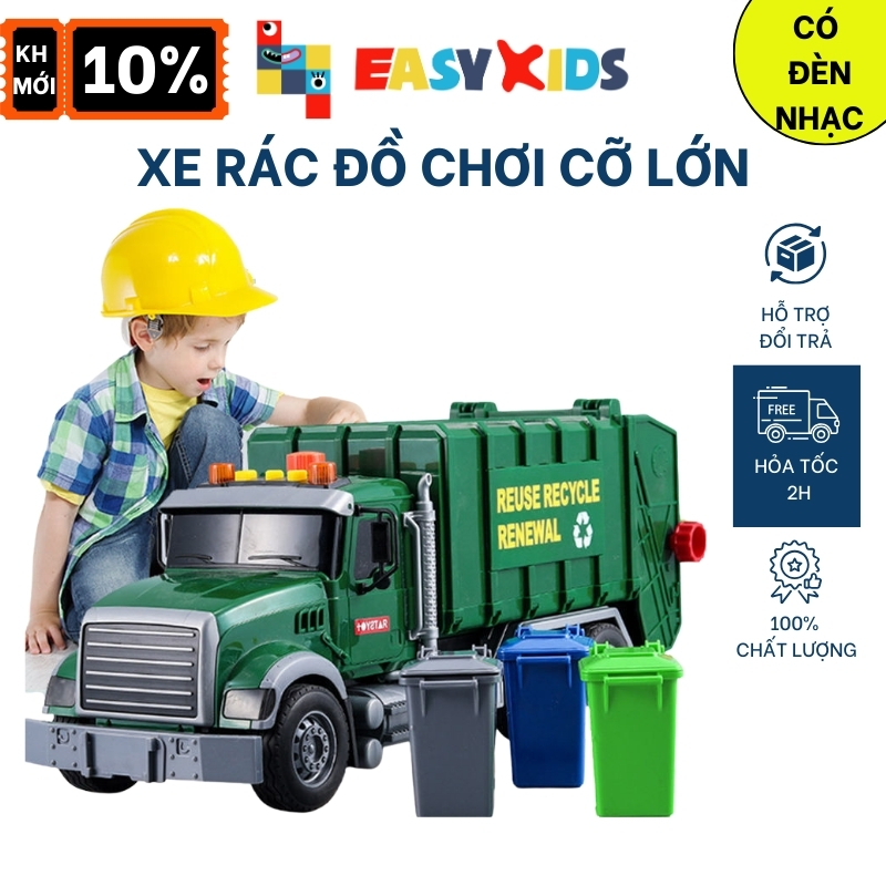 Xe Rác Đồ Chơi Cỡ Lớn Toystar Cho Bé Có Đèn Nhạc Như Thật