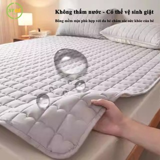  Nệm Topper Điều Hòa STGE chống thấm Nệm trải giường trải sàn có bo chun đàn hồi cực tốt Tấm lót chống thấm 