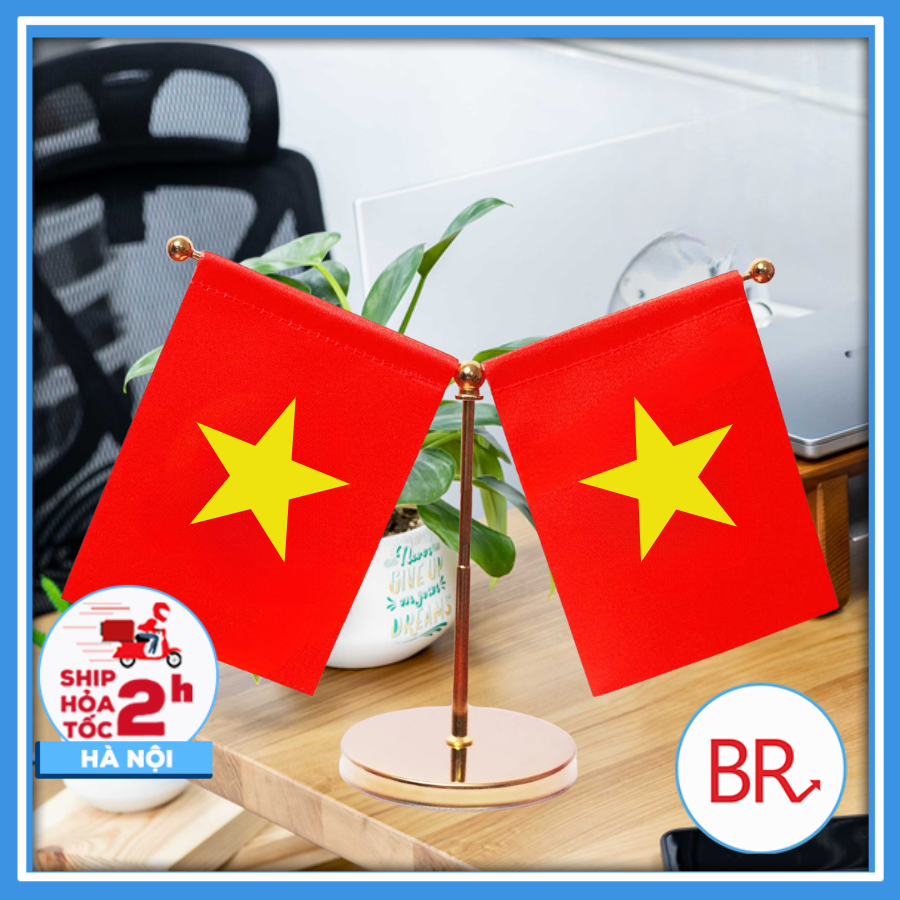 Cờ Để Bàn Chữ Y mạ Vàng cắm cờ Đảng và Tổ quốc