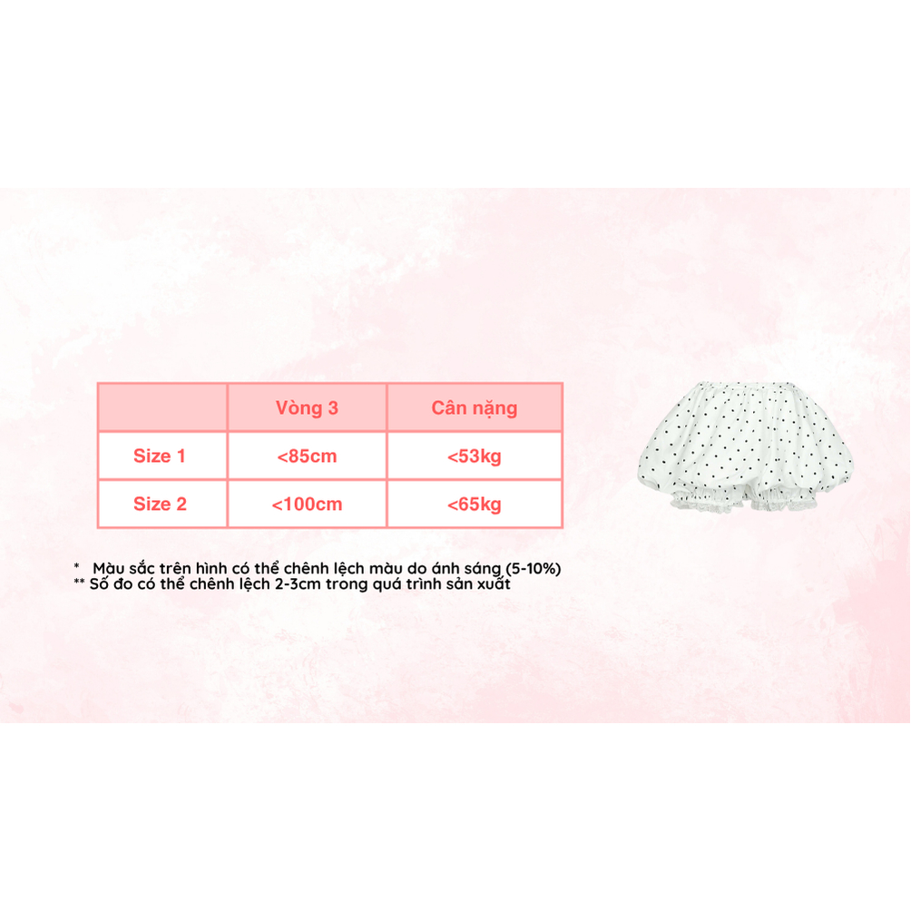 Chân Váy SAIGONESE Quần Dáng Bí Thun Lụa Hoạ Tiết Chấm Bi Phối Ren Form Nữ Thanh Lịch - CV01SP | BigBuy360 - bigbuy360.vn