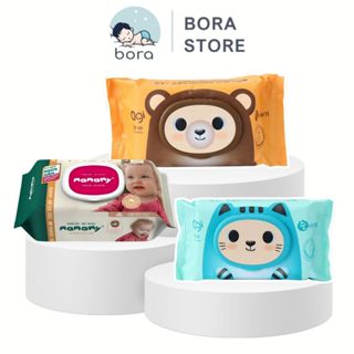 Combo 6 hộp Khăn ướt Agi 80/100 tờ, Mamamy 100 tờ không mùi an toàn cho bé