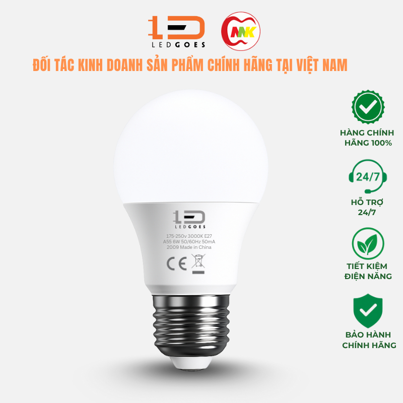 BÓNG ĐÈN LED BULB TRÒN 3W E27 LEDGOES