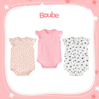 Bộ liền tam giác, bodychip tay bèo màu sắc đáng yêu cho bé sơ sinh, bé gái Boube, vải Cotton
