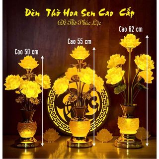  Đèn Thờ Hoa Sen Lưu Ly Phúc Lộc 5 Bông Chống Gỉ Sét Hàng Nhập Khẩu Cao Cấp 