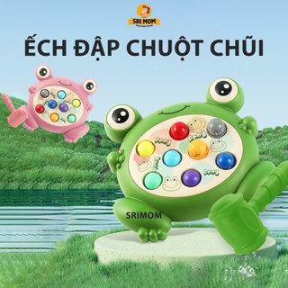 [KÈM 2 BÚA] Đồ Chơi Đập Chuột Hình Ếch, Ếch Đập Chuột Chũi Cho Bé, Đập Chuột Biểu Cảm Ngộ Ngĩnh Giúp Bé Tăng Phản Xạ