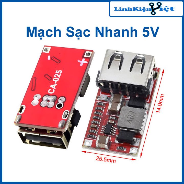 Module Sạc Nhanh 5V 3A Input 6-24VDC