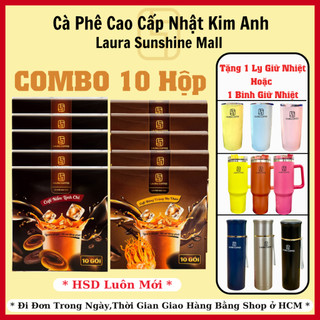    Combo 10 Hộp  Cà Phê Nhật Kim Anh Laura Coffee | Vị Đông Trùng Và Nấm Linh Chi 