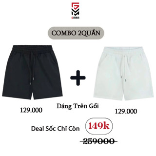 Combo 2 Quần short nam Gman chất kaki mềm mát, quần ngố nam chuẩn form cạp chun dây rút QS25