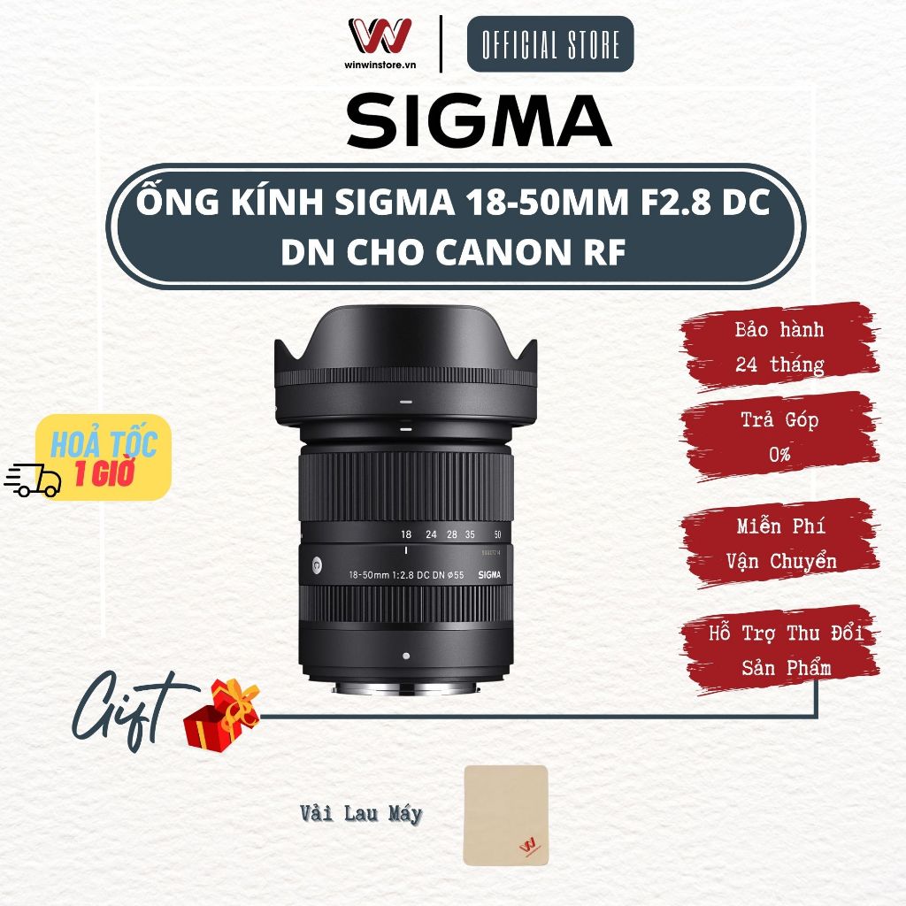Ống kính Sigma 18-50mm F2.8 l 1850 l 18-50 DC DN Cho Canon RF - Hàng Chính Hãng BH 24 tháng