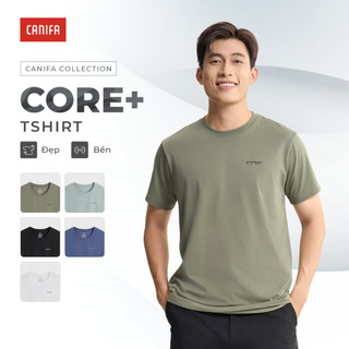  Áo phông nam CANIFA chất liệu cotton pha cổ tròn tay cộc form regular DQ 8TS25S019 