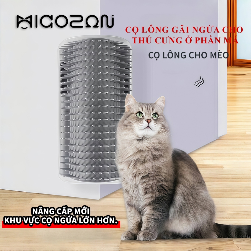 Cọ Lông Cho Thú Cưng MICOSON Bàn Chải Gắn Tường Gãy Ngứa Lông Và Mesage Chó Mèo Thư Giãn Thoải Mái