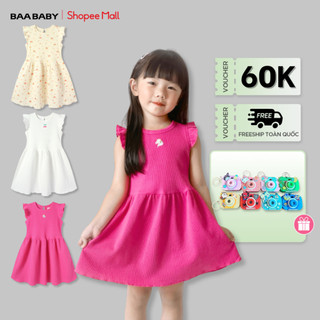 Đầm cánh tiên bé gái, váy đầm sát nách mùa hè thun cotton cho bé từ 1- 10 tuổi Baababy AD71C