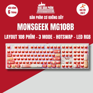 [Hàng Sẵn] Bàn phím cơ không dây Akko monsgeek mg108b bunny 3mode , layout 108 phím , led rgb , hotswap , ful foam