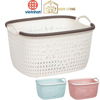 Giỏ hoa nhựa VIỆT NHẬT - Đựng bánh kẹo, đồ chơi bé, quần áo bẩn, vật dụng văn phòng - 3377/78